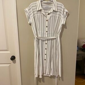 Calvin Klein White Striped Dress